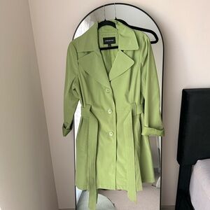 London Fog Lime Green Belted Trench Coat